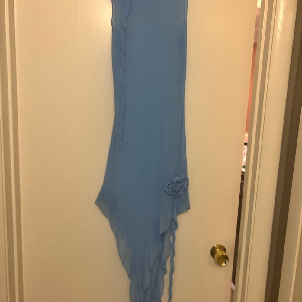 Asymmetrical Blue Dress